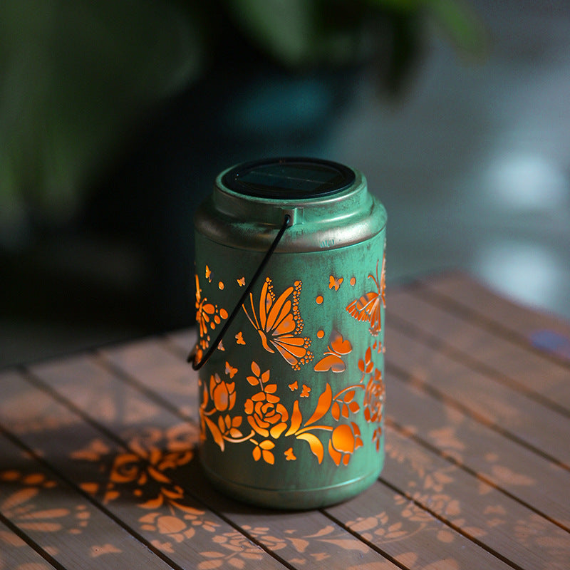Butterfly Garden Iron Lantern