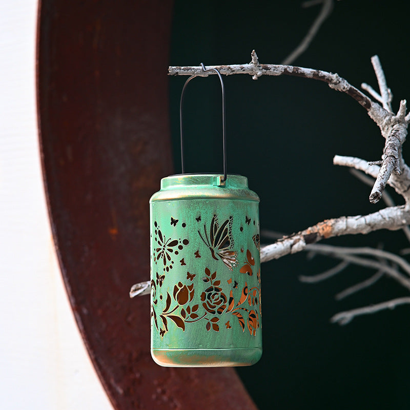 Butterfly Garden Iron Lantern