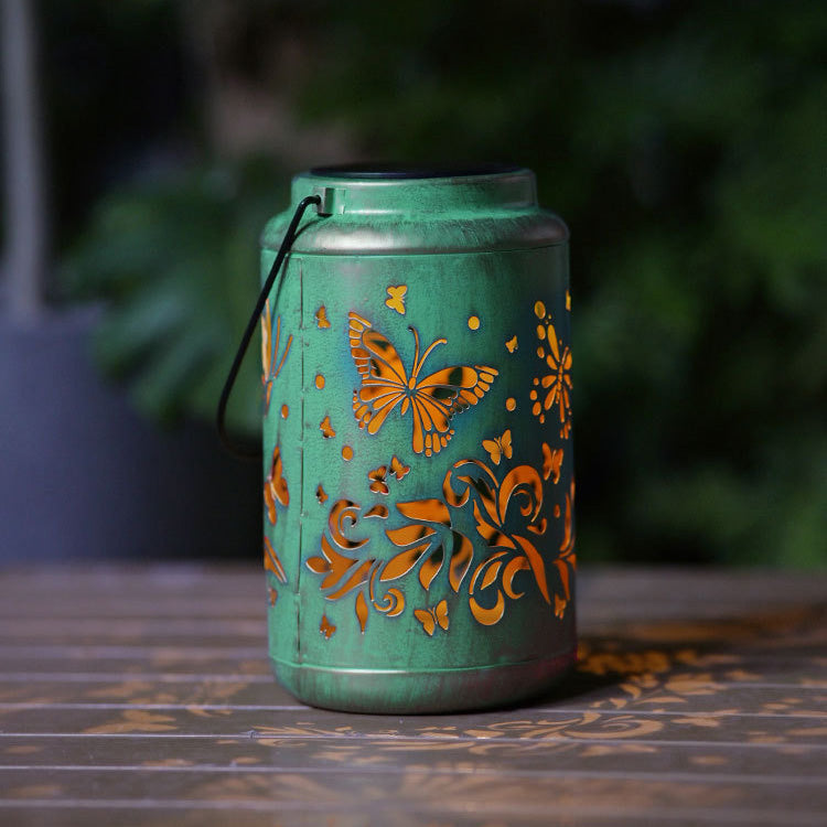 Butterfly Garden Iron Lantern
