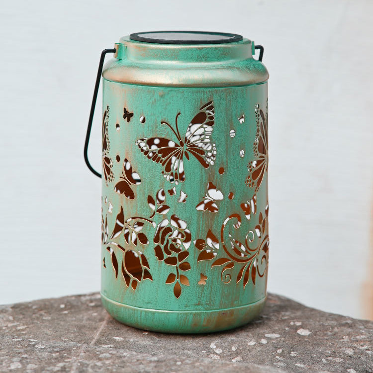 Butterfly Garden Iron Lantern