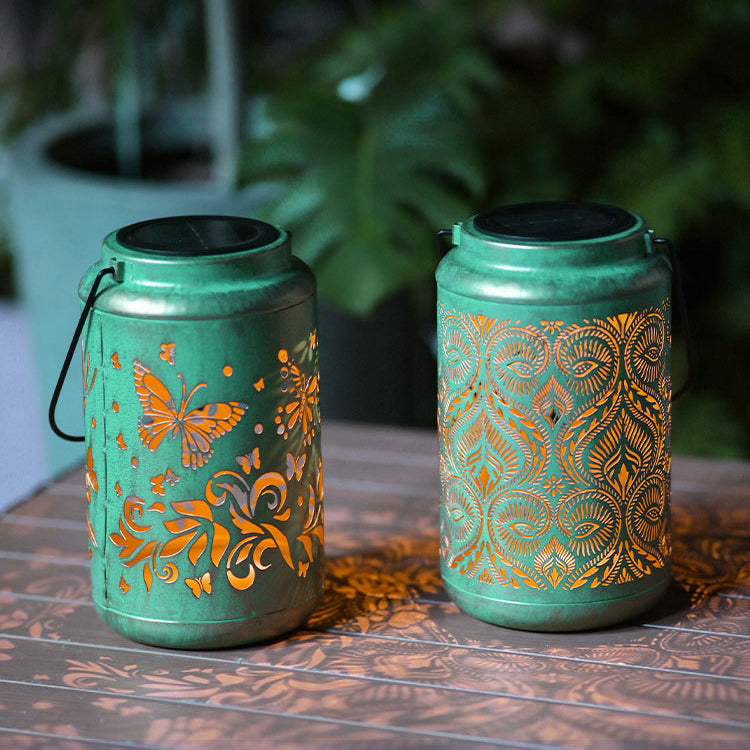 Butterfly Garden Iron Lantern