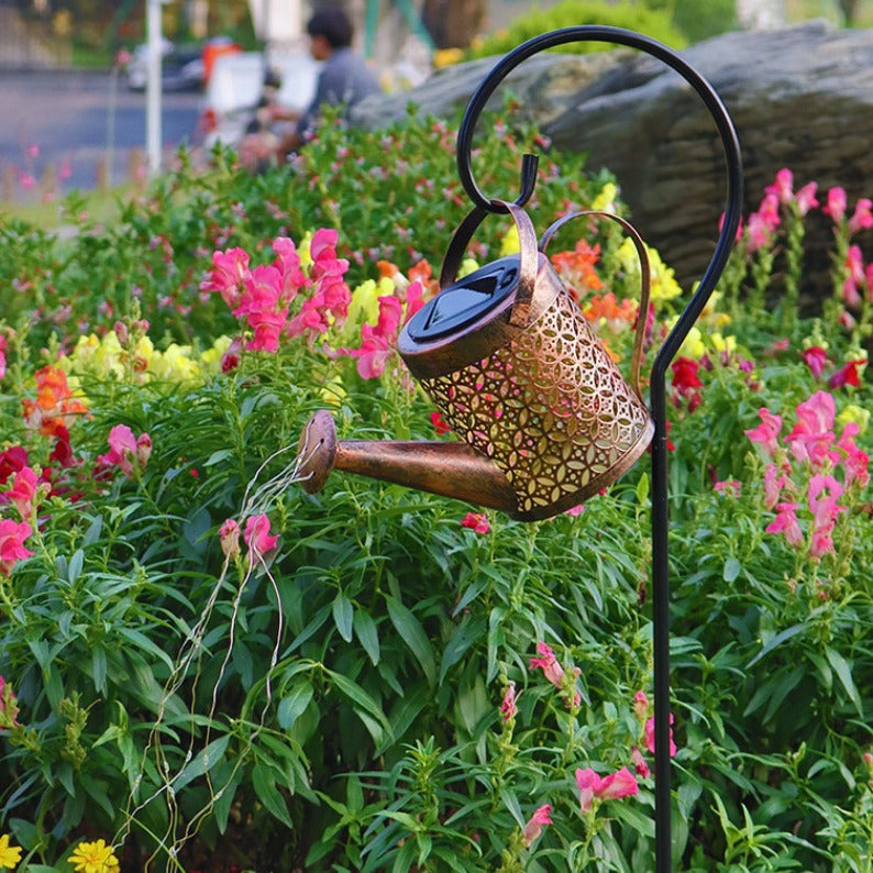 Solar Watering Can Light Hanging Waterfall Lamp Waterproof Outdoor Garden Decor Yard Porch Lawn Backyard Landscape Sun Led Lamp