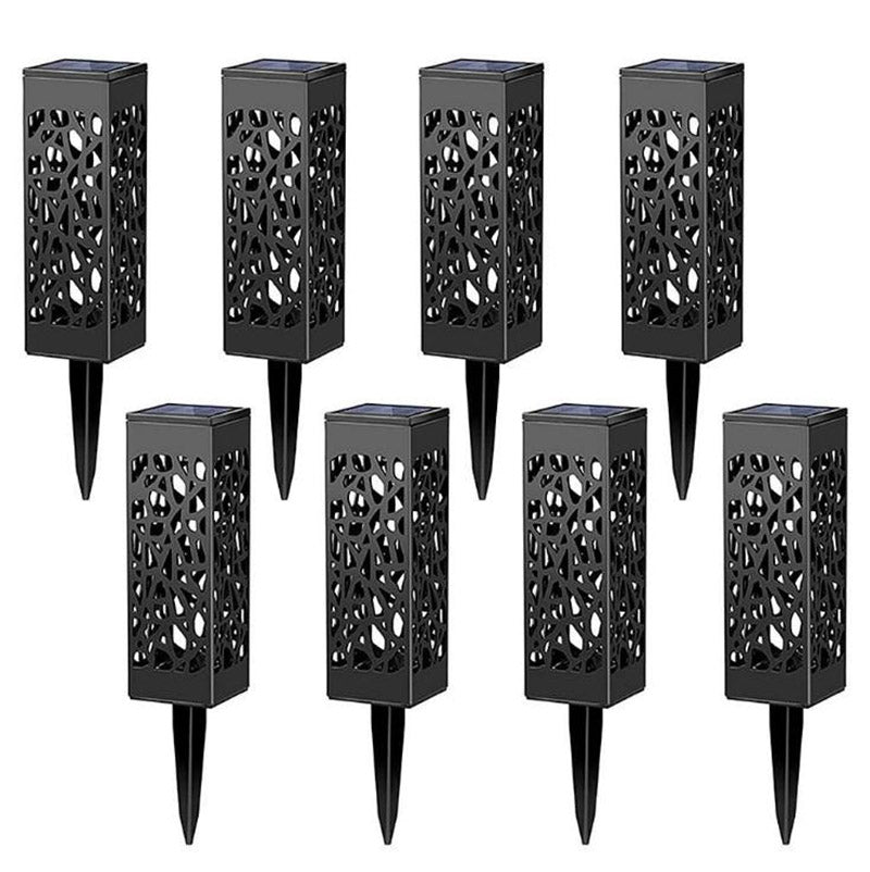 Outdoor Garden Decorative Hollow Lawn Landscape Lighting Stake Lamp Waterproof Led Solar Powered Walkway Pathway Lights