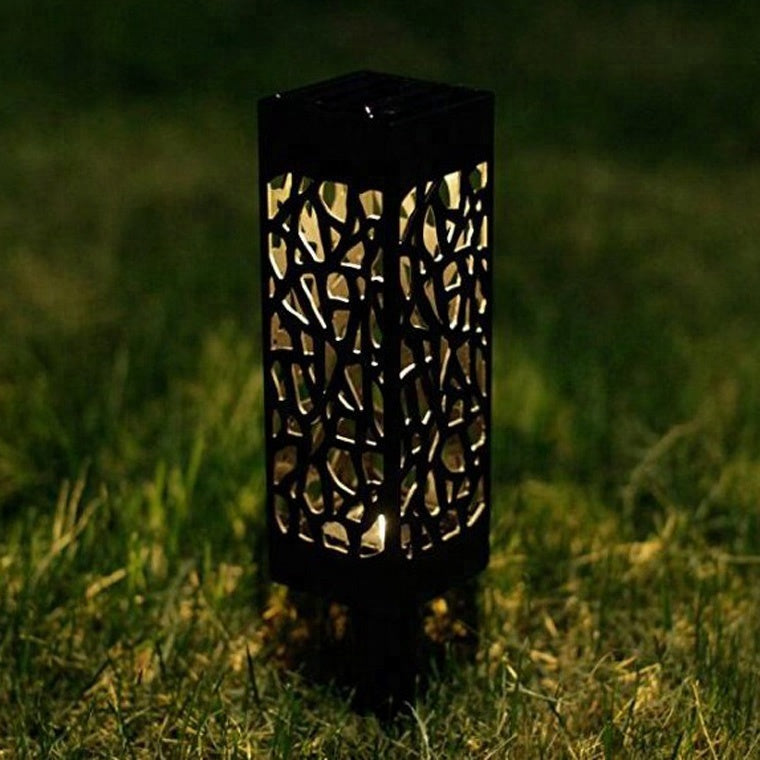 Outdoor Garden Decorative Hollow Lawn Landscape Lighting Stake Lamp Waterproof Led Solar Powered Walkway Pathway Lights