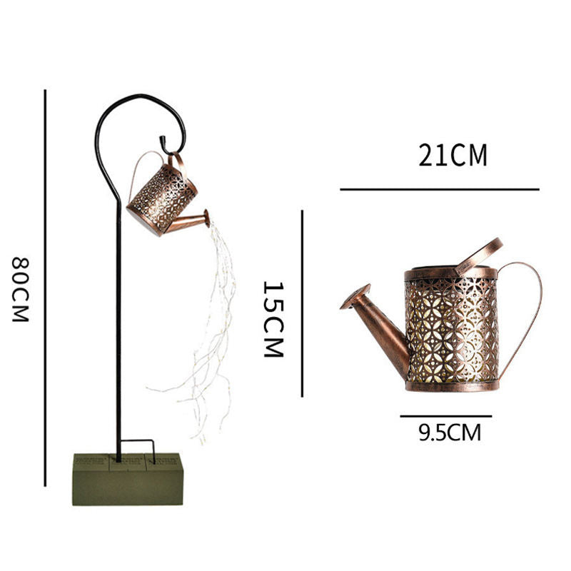 Solar Watering Can Light Hanging Waterfall Lamp Waterproof Outdoor Garden Decor Yard Porch Lawn Backyard Landscape Sun Led Lamp