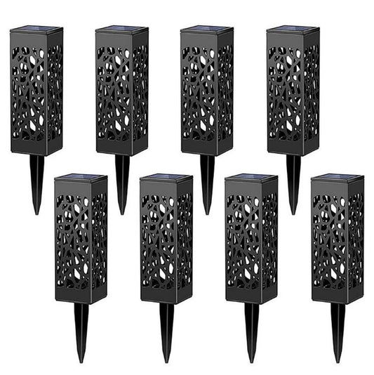 Outdoor Garden Decorative Hollow Lawn Landscape Lighting Stake Lamp Waterproof Led Solar Powered Walkway Pathway Lights