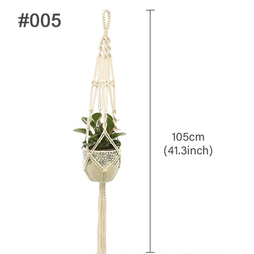 Artificial Plants Hanging Basket With Hook Macrame Plant Holder For