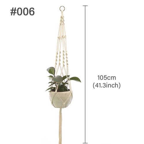 Artificial Plants Hanging Basket With Hook Macrame Plant Holder For