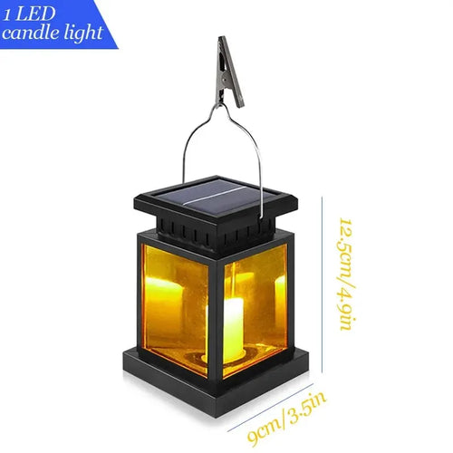 Solar LED Lights Outdoor Focus Floor Lanterns Panel Candle Terraza