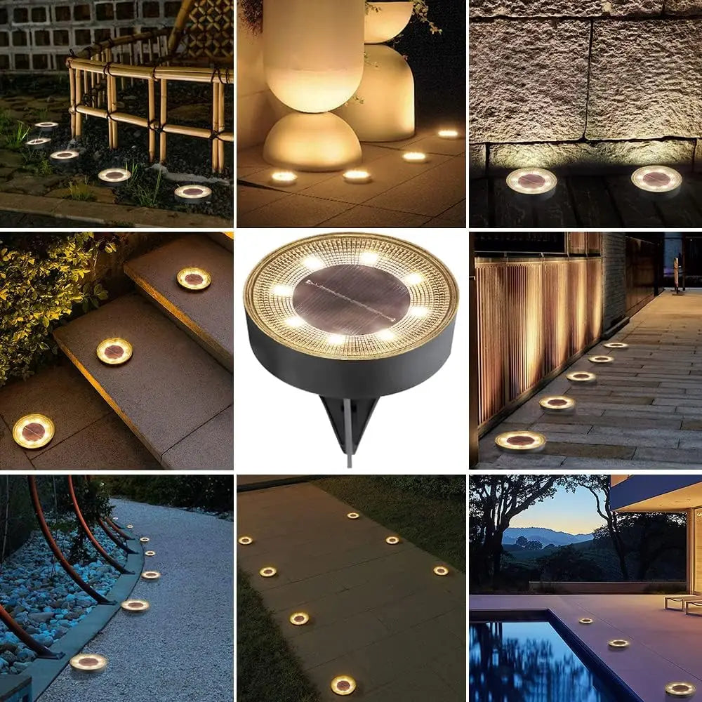 IP68 Waterproof LED Outdoor Solar Power Ground Light Lighting Control