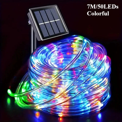 LED Solar String Lights Garden Waterproof Tube Rope Lamp Christmas