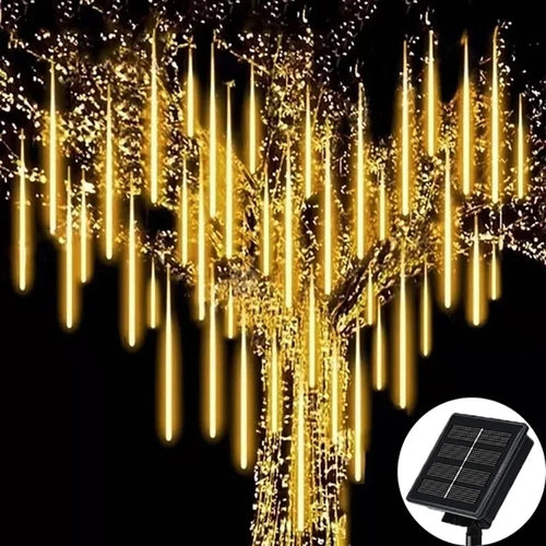 Solar Meteor Shower Rain String Lights Waterproof Garden Light 8 Tubes