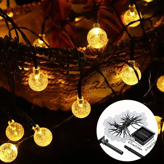 5M 20LED String Light Solar Crystal Ball LED Fairy String Lights