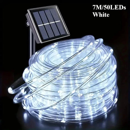 LED Solar String Lights Garden Waterproof Tube Rope Lamp Christmas