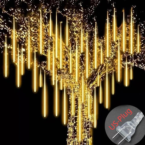 Solar Meteor Shower Rain String Lights Waterproof Garden Light 8 Tubes