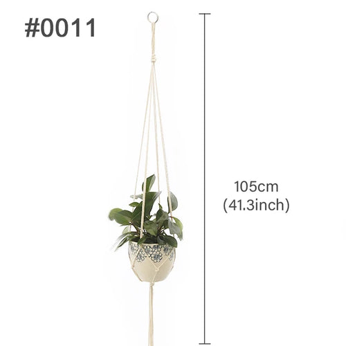 Artificial Plants Hanging Basket With Hook Macrame Plant Holder For