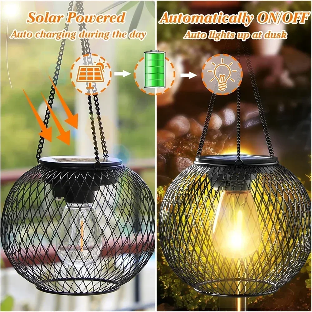 Solar Lantern Outdoor, Solar Lights for Outside Decorative Outdoor