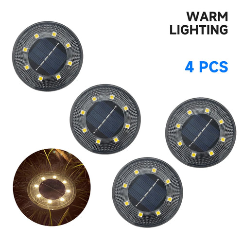 IP68 Waterproof LED Outdoor Solar Power Ground Light Lighting Control