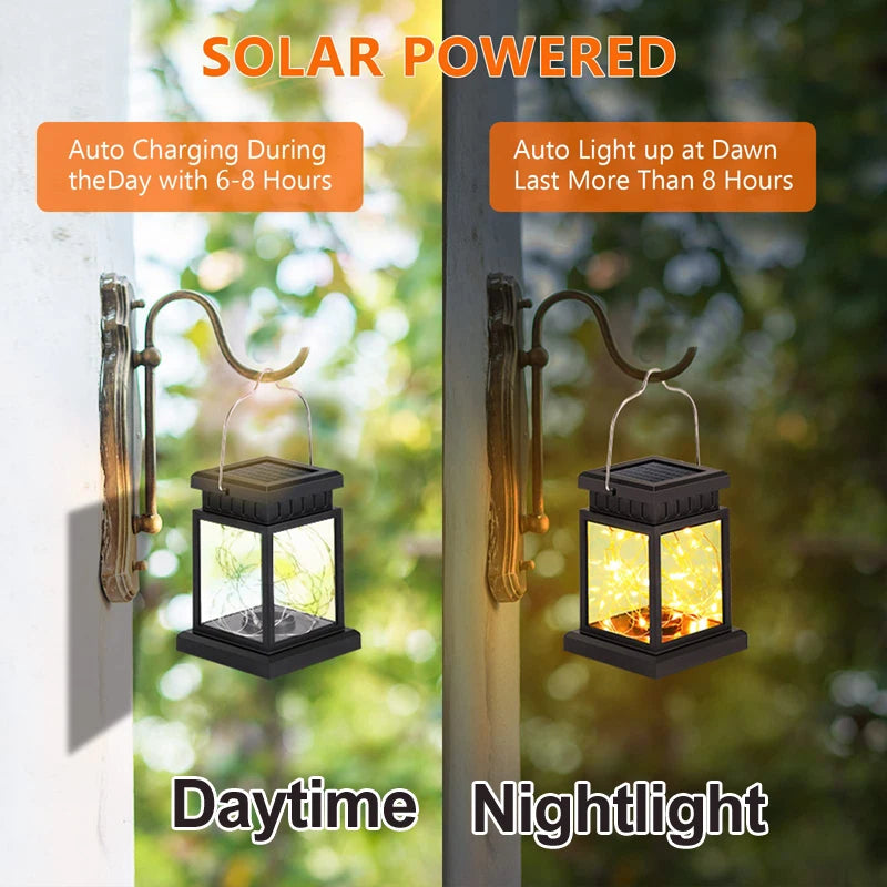 Solar LED Lights Outdoor Focus Floor Lanterns Panel Candle Terraza