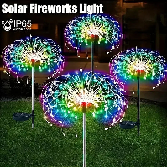 NEW Garedn Solar Fireworks Lights Outdoor Waterproof Solar Garden