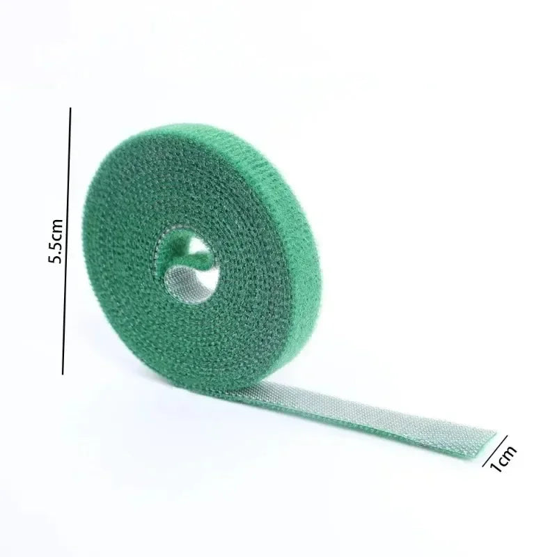 Self Adhesive Plant Nylon Cable Tie Green Adjustable Plants Hook Loop