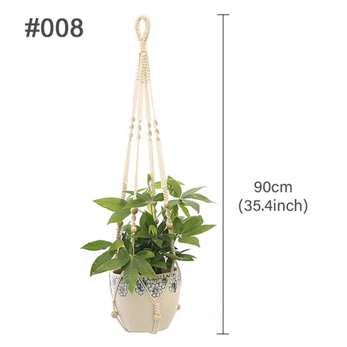 Artificial Plants Hanging Basket With Hook Macrame Plant Holder For