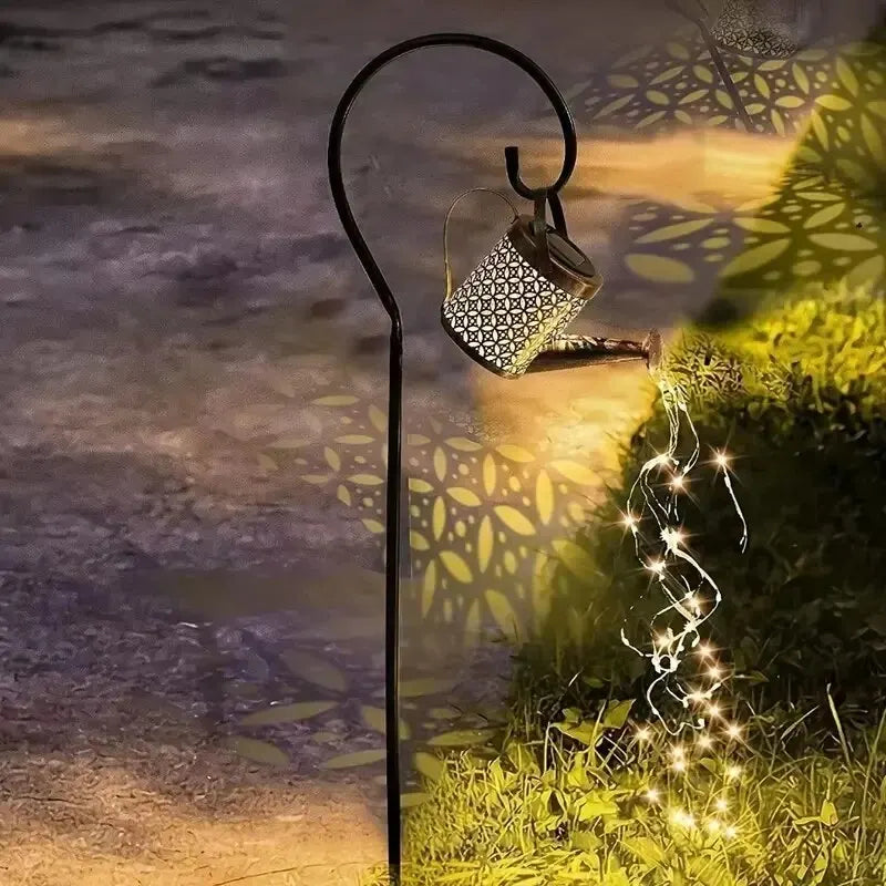 Solar Watering Can with Lights Outdoor Solar Garden Lights Garden