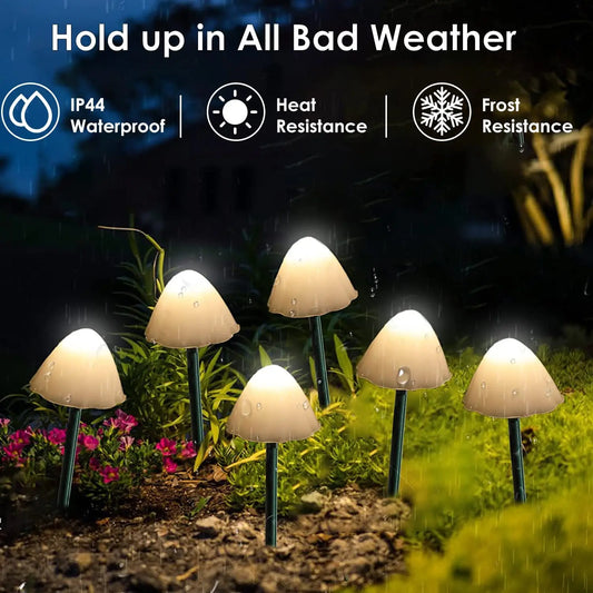 10 LED Solar Mushroom Lights Outdoor Waterproof Decorative Street