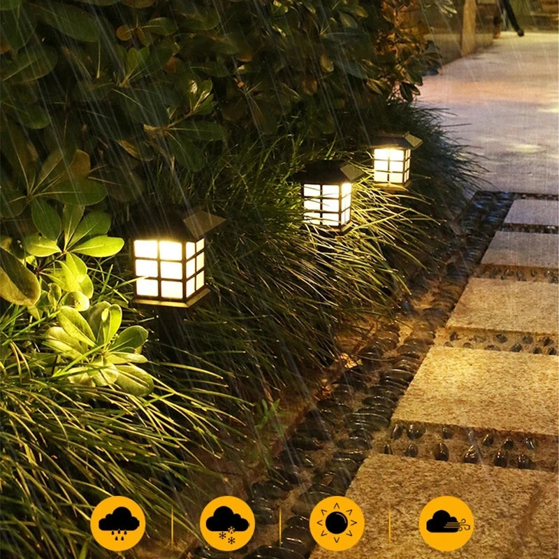 2 Pack Solar Pathway Lights, Outdoor Solar Lamp Waterproof Landscape