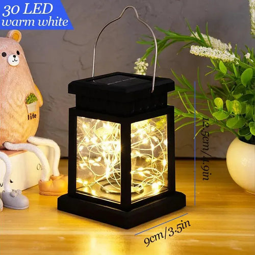 Solar LED Lights Outdoor Focus Floor Lanterns Panel Candle Terraza